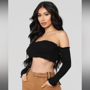 Off the shoulder crop top